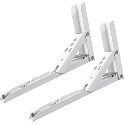 90 Degree Spring Loaded Folding Support Shelf Bracket 10" Length Pack of 2