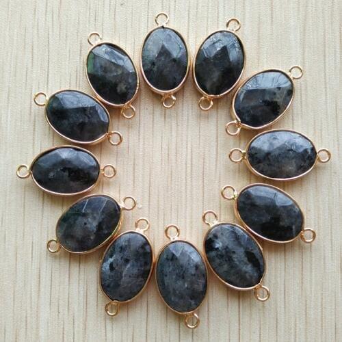 New fashion natural spectrolite stone pendants Connector 13x18mm for bracelets necklaces jewelry making 12pcs/lot wholesale free
