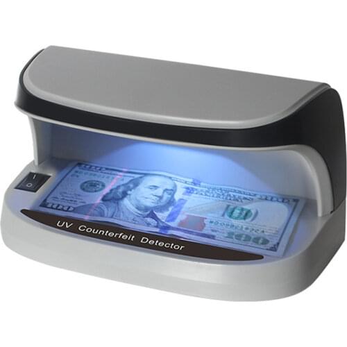 Portable Desktop Counterfeit Bill Money Detector Cash Currency Banknotes Notes Checker Support Ultraviolet UV and Magnifier