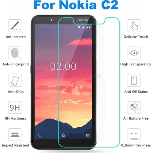 Tempered Glass For Nokia C2 Phone Glass Screen Protector For Nokia C 2 Glass 9H 2.5D For Nokia C2 2020 Protective Front Film