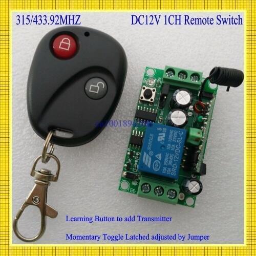 DC12V Door Access Remote Control Switch Electric Control Lock Gateway Access Control System 315/433MHZ Learning Lock Unlock TXRX