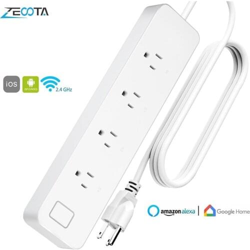 Wifi Smart Power Strip USB Outlet Surge Protector US Plug Sockets Switch Individually Remote Control Work with Alexa Google Home