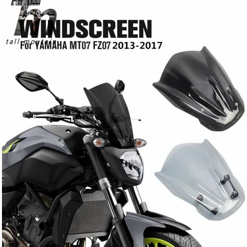 Windshield Windscreen with Mounting Bracket For YAMAHA MT07 MT-07 MT 07 FZ-07 FZ07 FZ 07 2013-2017 Wind Deflectors Cover
