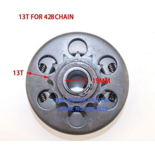 High quality 19mm /20 mm Centrifugal Clutch 13 Tooth 428 Sprocket Chain fit For go kart parts free shipping