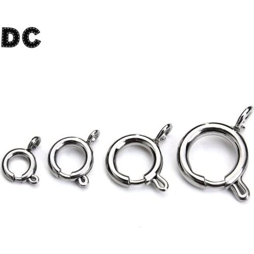 10pcs/lot Silver Color Stainless Steel Round Lobster Clasps Hooks Bracelet Necklace Connectors 6mm fit DIY Jewelry Making