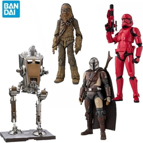 BANDAI Star Wars Mandalorian Chewbacca Sith Trooper Stormtrooper Metal Coloring AT-ST SCL-S02 Action Figures Models Kids Toys