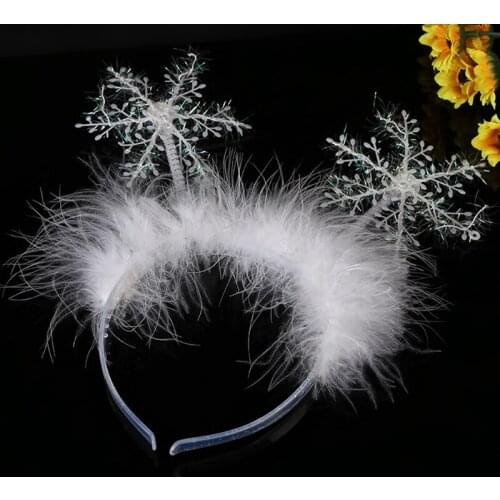 1PC 2022 New Christmas Ornaments Headdresses Snowflakes Headbands Holiday Party Supplies