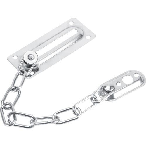 1PCS Stainless Steel Sliding Door Lock Safety Chain Bolt Locks Hotel Office Security Chain With 6PCS Screws For Display Cabinet