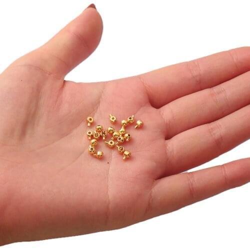 2PCS/Set 14K Positioning Tube Ball Plunger DIY Fixed Steel Wire Fishing Line Bracelet Necklace Closing Buckle Accessories