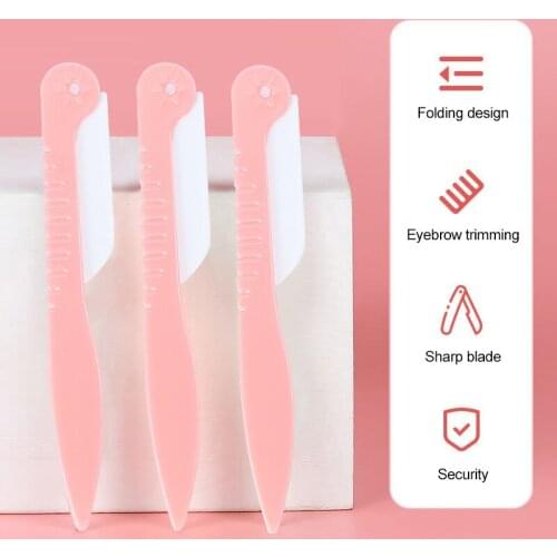 3Pcs Safety Eye Brow Razor Safe Facial Blades Shaping Knife Eyebrow Trimmer Shaver Face Hair Removal Blades Woman Makeup Tools