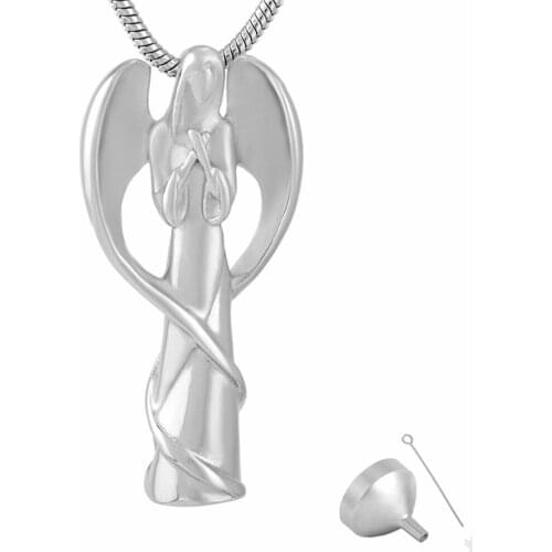 9739 Angel Memorial Cremation Jewelry Urn Necklace for Ash Stainless Steel 20" inch Chain + Filling kit