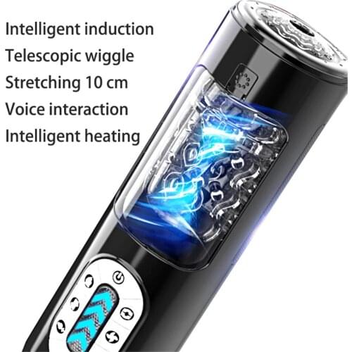 Intelligent Pronunciation Male Masturbation Cup Automatic Telescopic Rotating Squirm Heating Vagina Pocket Pussy Sex Toy 801