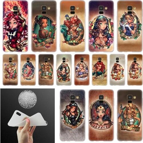 Tattoos Princess Phone Case For Samsung Galaxy A10 A20 A30 A40 A50 A60 A70 A6 A8 Plus A7 A9 2018 A3 A5 2017 Soft Cover Coque