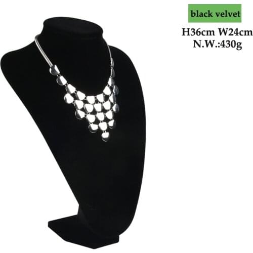High Quality Model Show Exhibitor 6 Options Black Velvet Jewelry Display For Woman Necklaces Pendants Mannequin Jewelry Stand