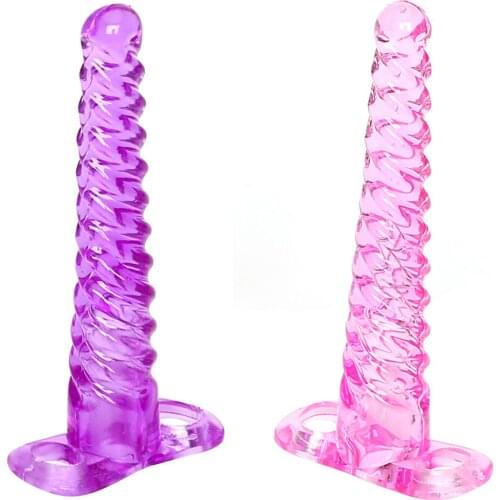 Long Butt Plugs Prostate Massager Adult Product Jelly Anal Plug Sex Toys for Woman Men Gay Screw Texture Silicone G-spot