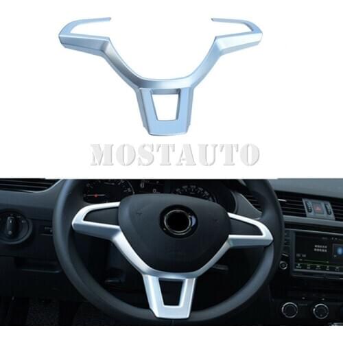 For Skoda Octavia MK3 A7 2014-2019 Matte Interior Steering Wheel Button Cover Trim 1pcs Car Accessories Interior Car Decor