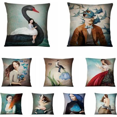 Home Pillows Decoration Scandinavian Dreamland Thin Linen Cushion Decorative Pillow Almofadas Decorativas Para Sofa Throw Pillow
