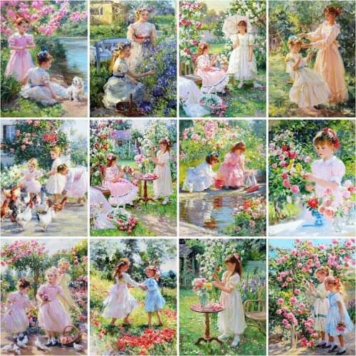 Evershine 5D DIY Diamond Embroidery Girl Rhinestone Mosaic Full Square Diamond Painting Portrait Cross Stitch Flower Home Decor