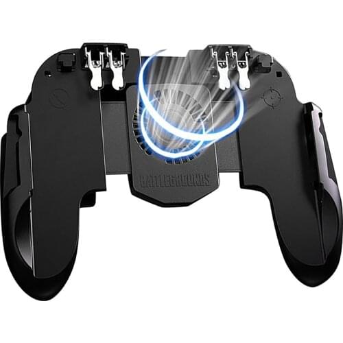 H9 Game Controller, Six-Finger Joystick GamePad with Fan, HandleTrigger for PUBG Mobile Game with Radiator Fire Button