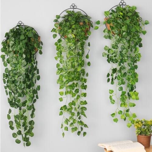 Vine Artificial Plants Hanging Greenery Ivy PP grass wall Hanging Decor Bathroom Accessories Greenery Backdrop