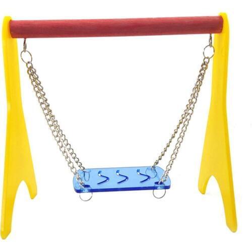Pet Swing Colorful Plastic Hammock Bird Perch Standing Play Toy for Small Parrot Hamster Cage Accessory