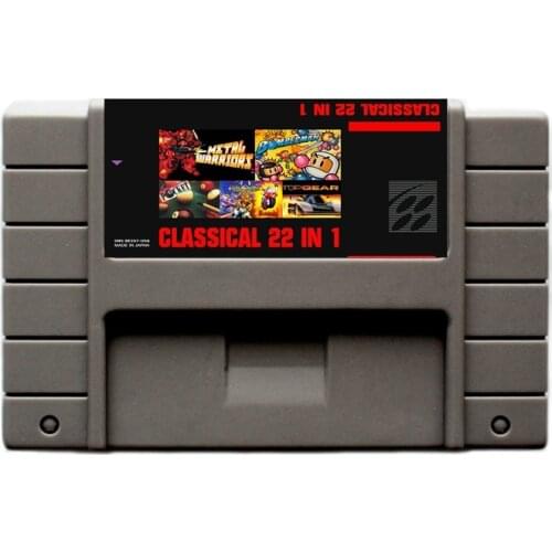 Classical Game Collecton 22 In 1 16 Bit Gray Game Card For USA NTSC Game Player