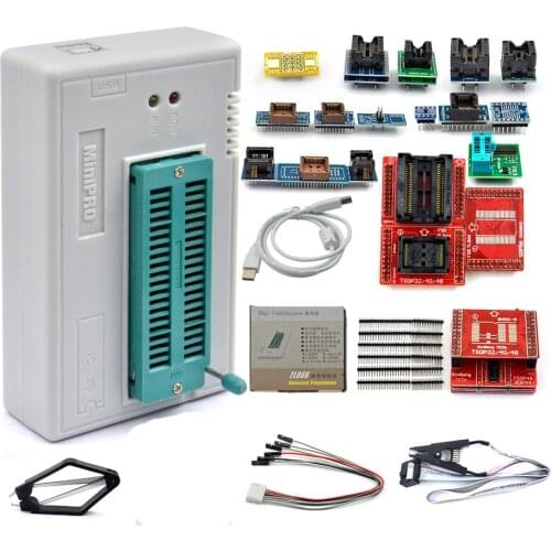 Best Original V11 TL866II Plus Universal Programmer+24 Adapters+SOP8 IC Clip High speed Flash EPROM Programmer