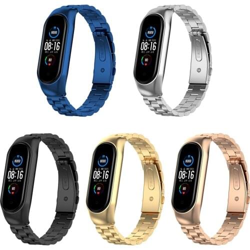 Metal Strap for Xiaomi Mi Band 6 5 Wrist Band Bracelet Stainless Steel Replacement Strap for Miband 5 6 Wristband Global Version