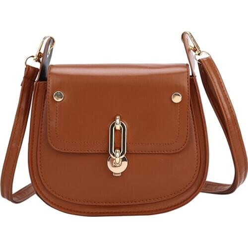 Fashion Saddle Shoulder Bag for Women 2021 New Pu Small Crossbody Messenger Bag Individuality Lock Design Female Shopping Bags