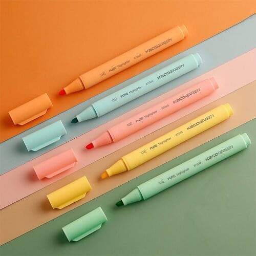 Mohamm 5Pcs Pure Series Macarons Color Childrens Highlighter Candy Color Marker Office Stationery for Students
