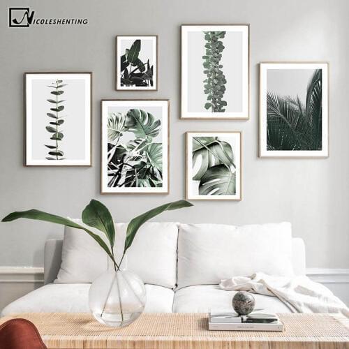 Monstera Banana Leaf Green Plant Poster Nordic Style Wall Art Canvas Botanical Print Painting Modern Home Decoration Picture