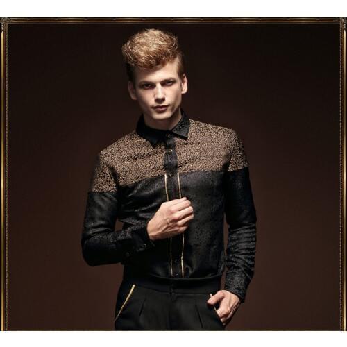 FanZhuan Free Shipping New fashion casual black mens male Baroque mens long sleeve shirt plus velvet thick warm shirt 14268