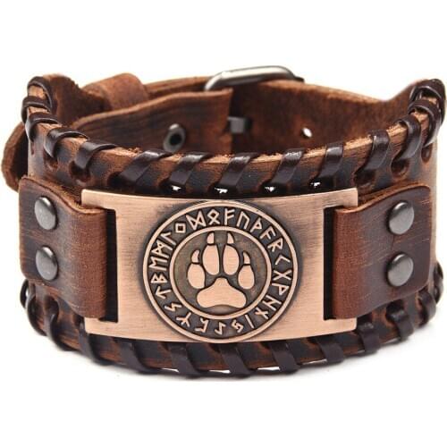 New Style Cool Bracelets Genuine Leather Braided Bracelet Punk Hot Selling Trend Bracelets Men 's