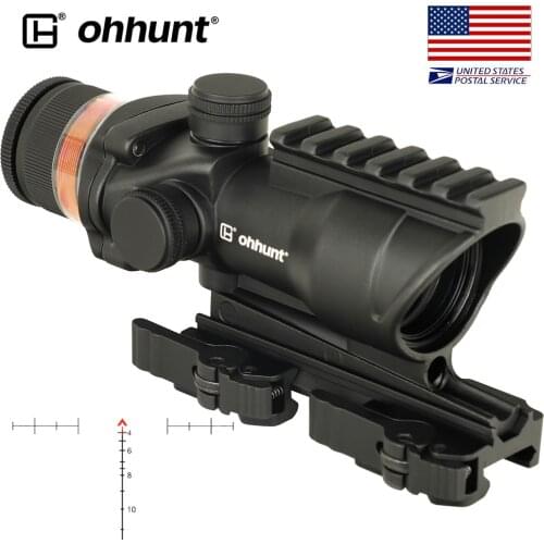 Ohhunt 4-12X42 AOE Hunting Riflescope Red Green Illuminated Glass Etched Reticle Tactical Optical Sights with One Piece Mount