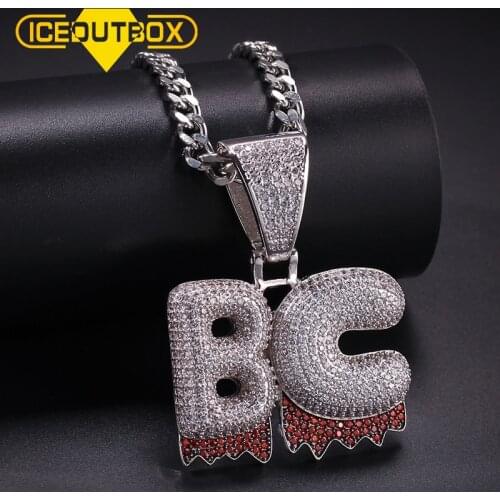 Personalisize Custom Name Letter Pendant Necklace Bubble Letters Mens Hip Hop Jewelry Gold Silver Tennis Chain Drop Shipping