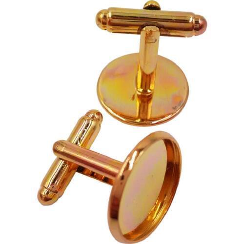 Gold Plated 12mm 14mm 16mm 18mm 20mm Copper French Cufflinks Cufflink Base Cuff Link Settings Cabochon Cameo Base CL006