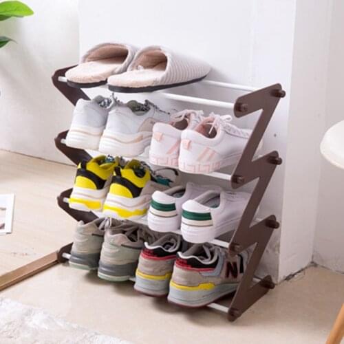 Simple assembly shoe rack dormitory bedroom Z shoe rack shelf corridor save space shoe rack dormitory room organizer