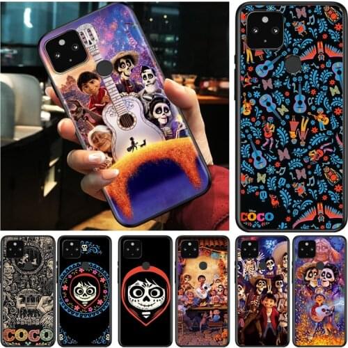 Disney Movie COCO Shockproof Cover for Google Pixel 5 4 5A 4A XL 5G Black Phone Case Shell Soft Fundas Coque Capa