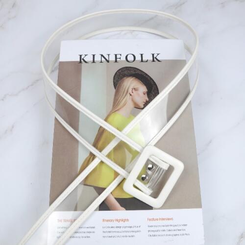 Womens Strap Transparent PVC Belt Women Strap Square Shaped Buckle Belts Fashion Jeans Belt FB80