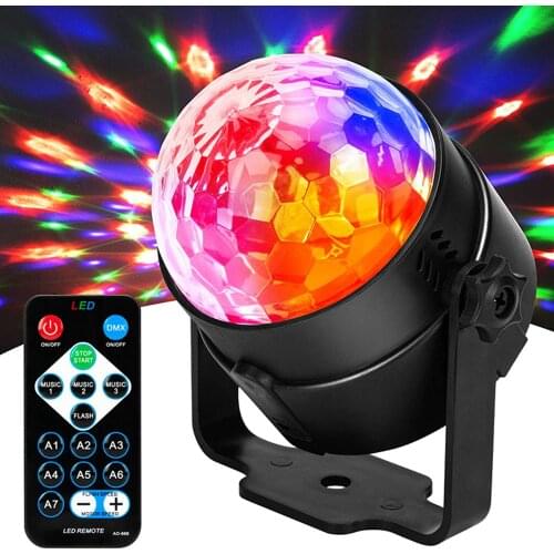 RGB Party Lights Disco Ball DJ Disco Light LED Projector Lamp Strobe Birthday Party Car Club Bar Karaoke Xmas Decoration Lamp