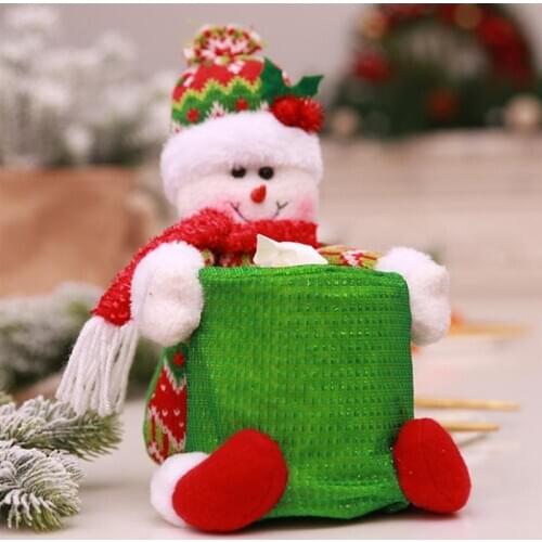 1 PCS Christmas Tissue Box Creative Santa Snowman Dustproof Bath Tissue Cover Navidad 2021 Xmas Decoration For Home Decor