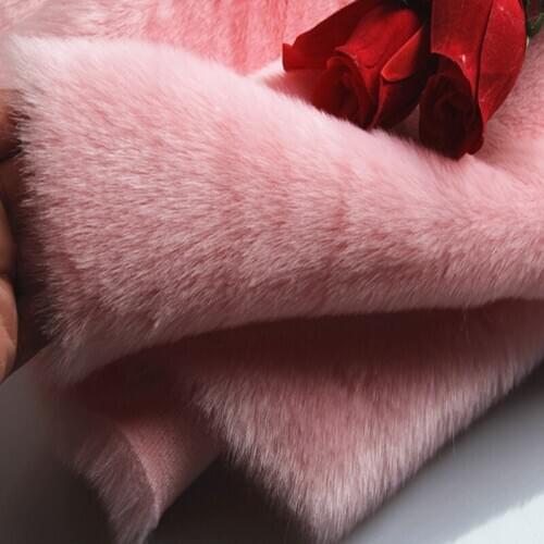 Pink thickened imitation rabbit fur fabric for sewing 2020 high quality diy fur fabric for dress clothes 1MX1.8M