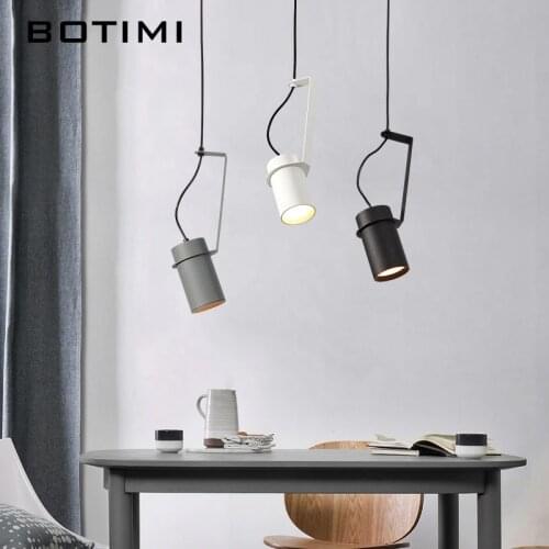 BOTIMI Modern 220V Metal Pendant Lamp Nordic Minimalist Bedroom Living Room Lamp Dining Room Lamp