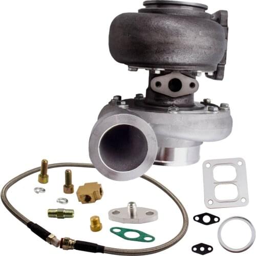 V-Band Flange Turbo Gt45 Turbocharger+oil Feed Line+oil Drain Return Line