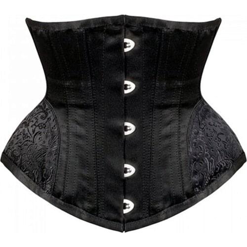 Vintage Underbust Corset Women Waist Cinchers Steel Boned Bustiers Push Up Short Corsets Back Support Slender Waist Sheaths