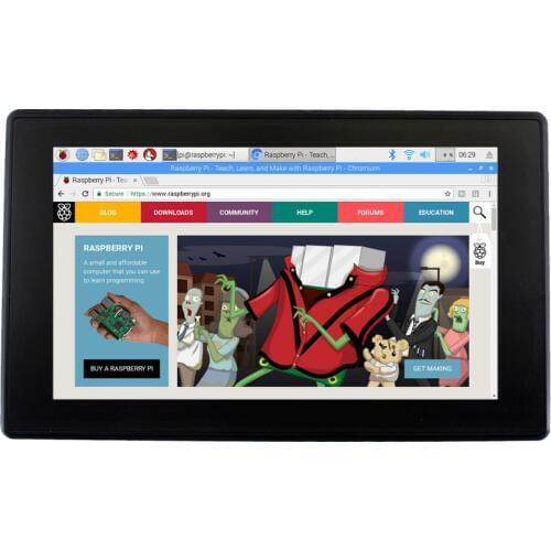Waveshare 7inch HDMI LCD (H) (with case) Monitor1024x600 IPS Capacitive Touch Screen with Toughened Glass Cover For RPi BB Black