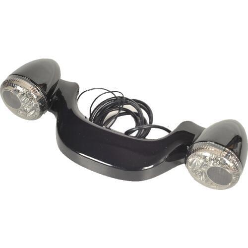 Black Motorcycle LED Rear Brake Light Turn Signal Bar Taillight W/ Smoke Lens Case for Harley Street Road Glide 2010-2016