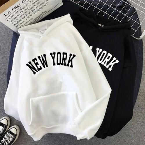 NEW Colors Sweatshirts winter Womens NEW YORK printing Hooded Female 2020 Cotton Thicken Warm Hoodies Lady Autumn Tops