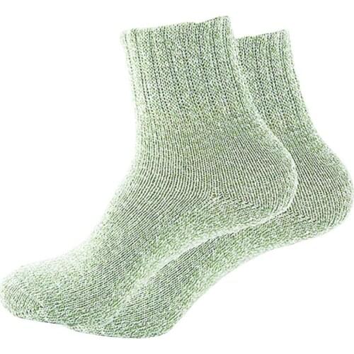 2 Pairs Women Winter Thicken Warm Soft Woolen Yarn Solid Color Sports Socks