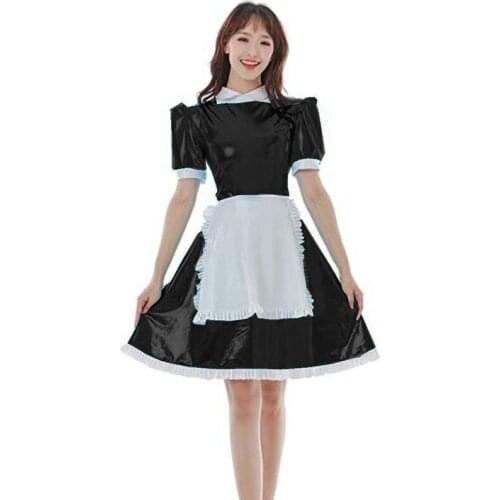 High Quality Halloween Sissy French Costume For Women Gothic Lolita Dress Sexy Anime Cosplay Short Sleeve Maid Uniform Plus Size